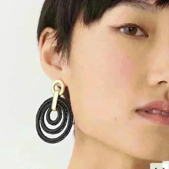 J Crew Layered Rafia Hoops (coming soon) - Picture 2 of 2